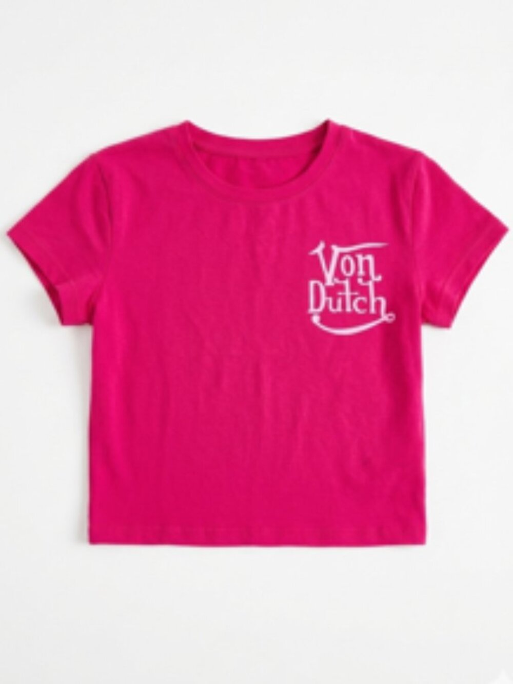 Von Dutch hot pink crop t-shirton Dutch hot pink crop t-shirt